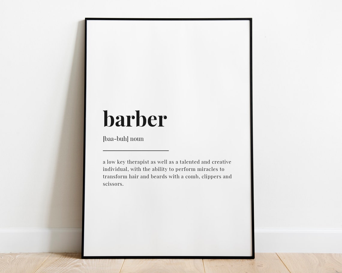 Barber Definition Quote, Typography Wall Art Print - Image 2