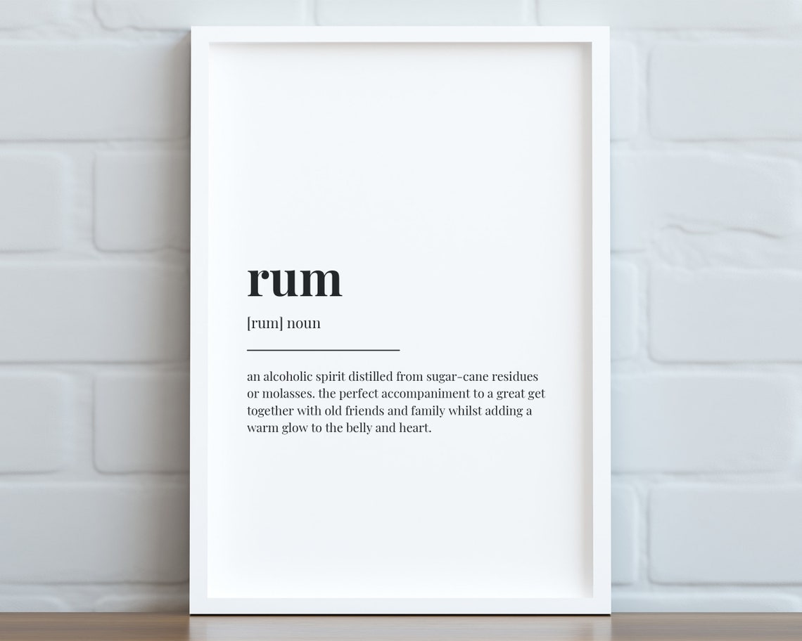 Rum Definition Meaning Wall Art Rum Print Print Quote Print Instant - Image 3