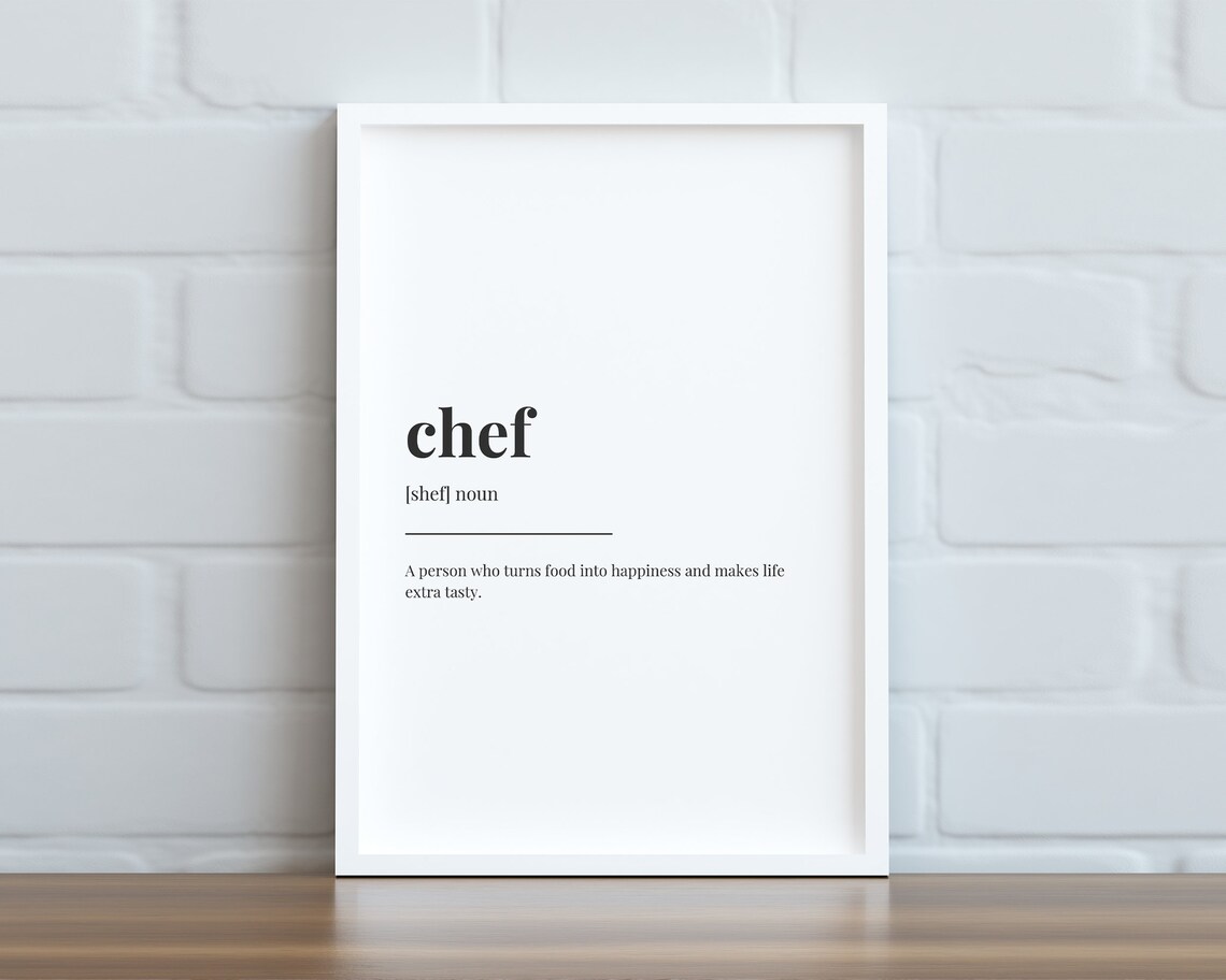 Chef Definition Meaning - Kitchen Decor Art Print - Image 2
