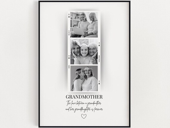 Grandmother Photo Film Strip Quote Art Custom Grandma Gift Poster