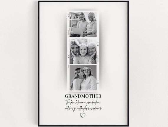 Personalised Grandmother Photo Print Wall Art Gift Custom With Birthday