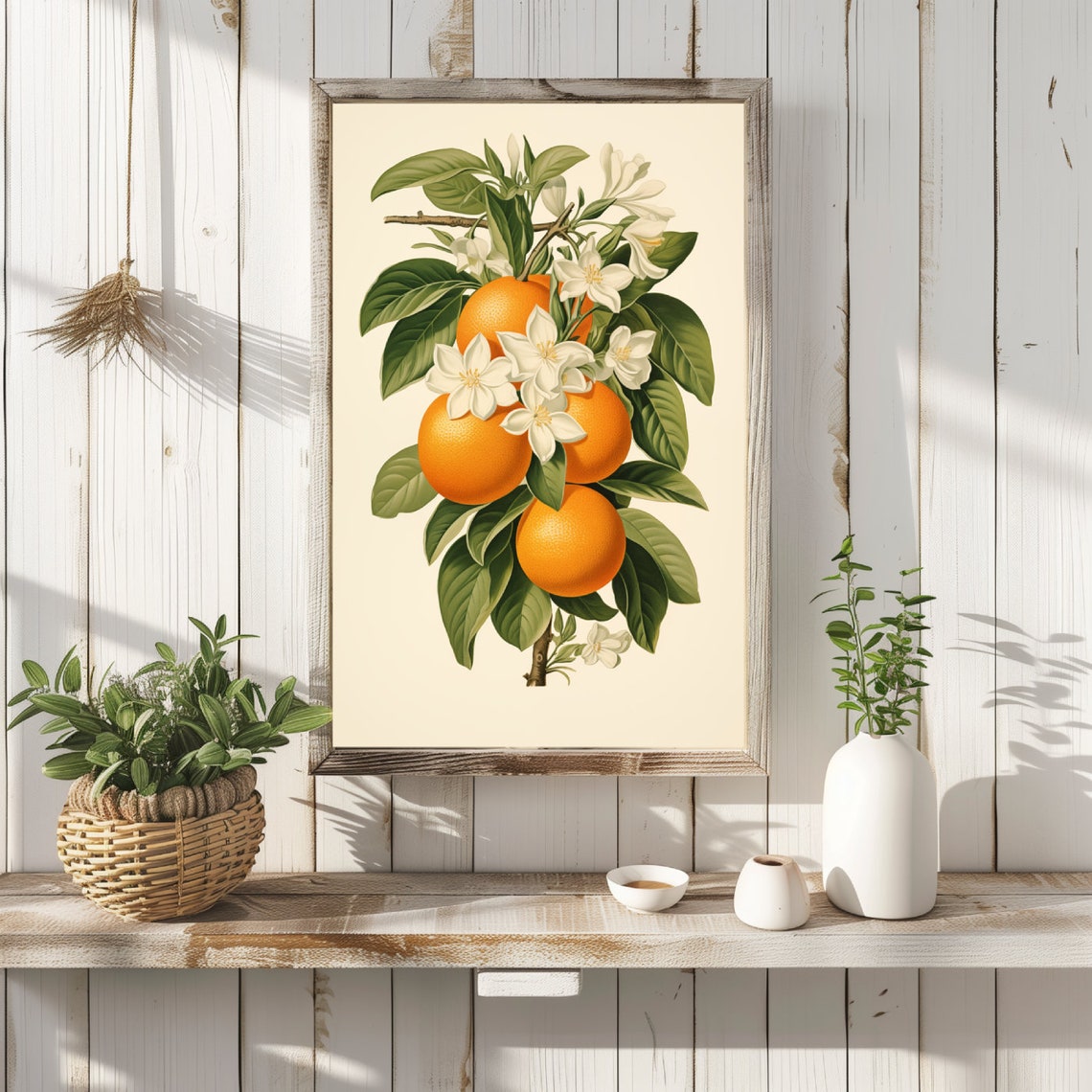 Vintage Floral Oranges Art Print, Retro Botanical - Image 4