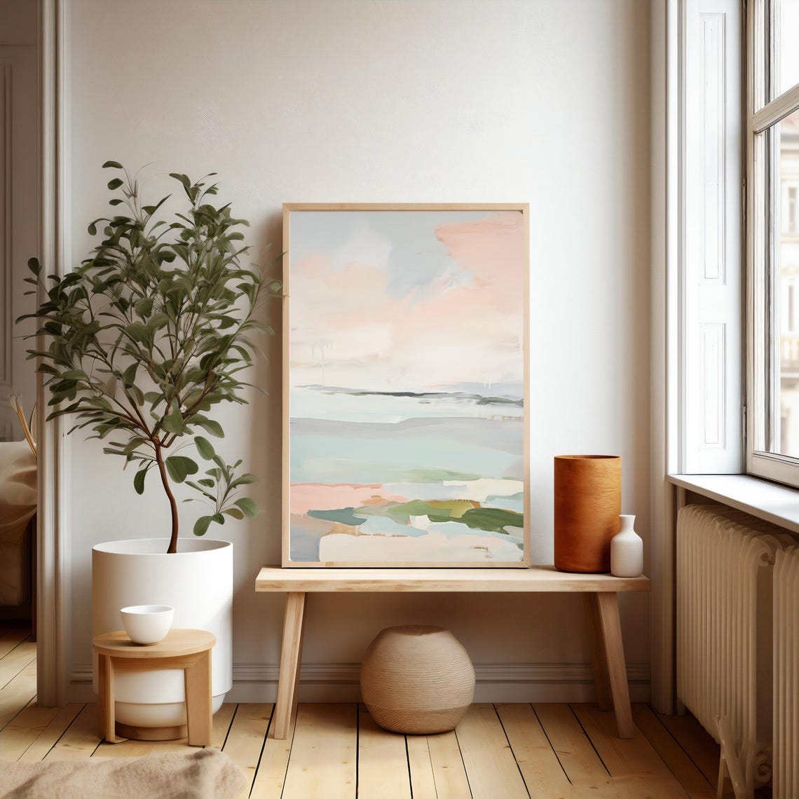 Pastel Abstract Ocean Seascape Minimal Soft Tones Coastal Poster - Image 3