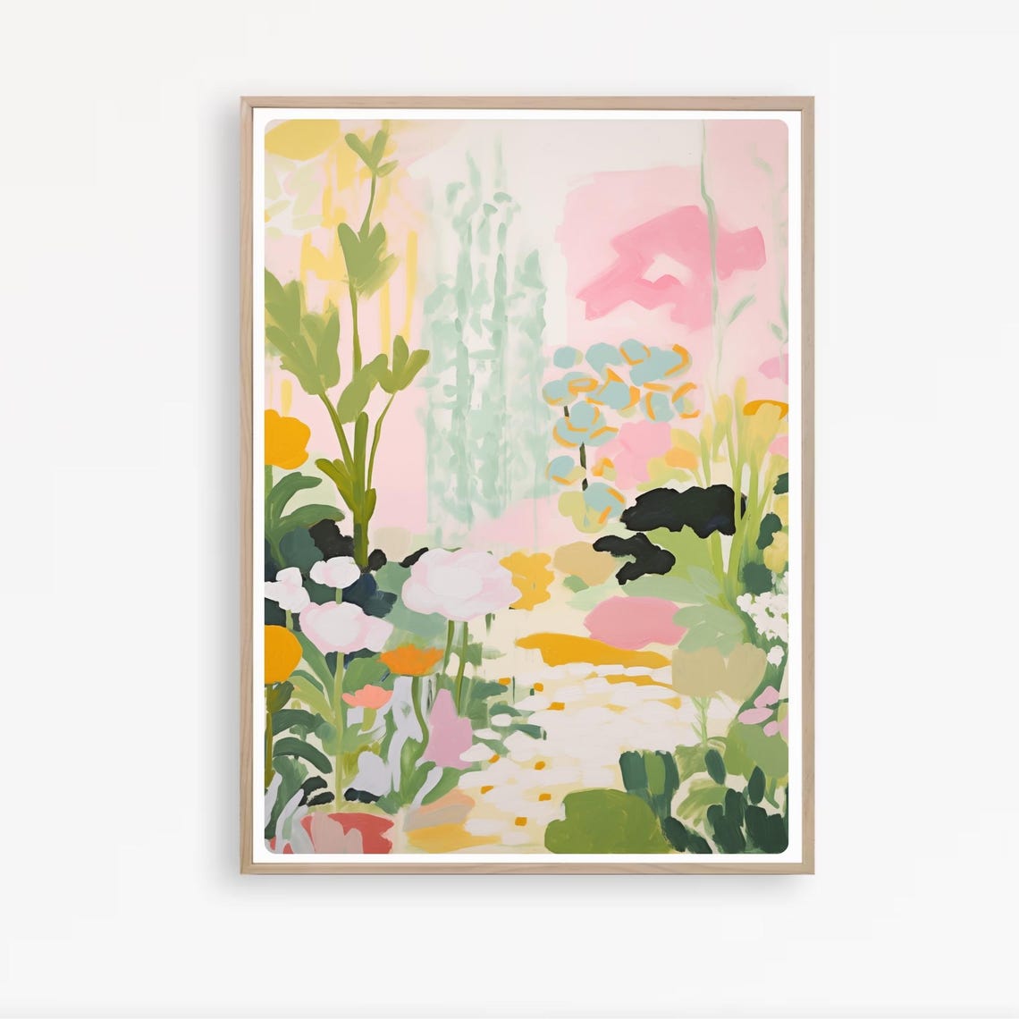 Modern Abstract Floral Watercolor Pastel Bloom Garden Art Poster - Image 2