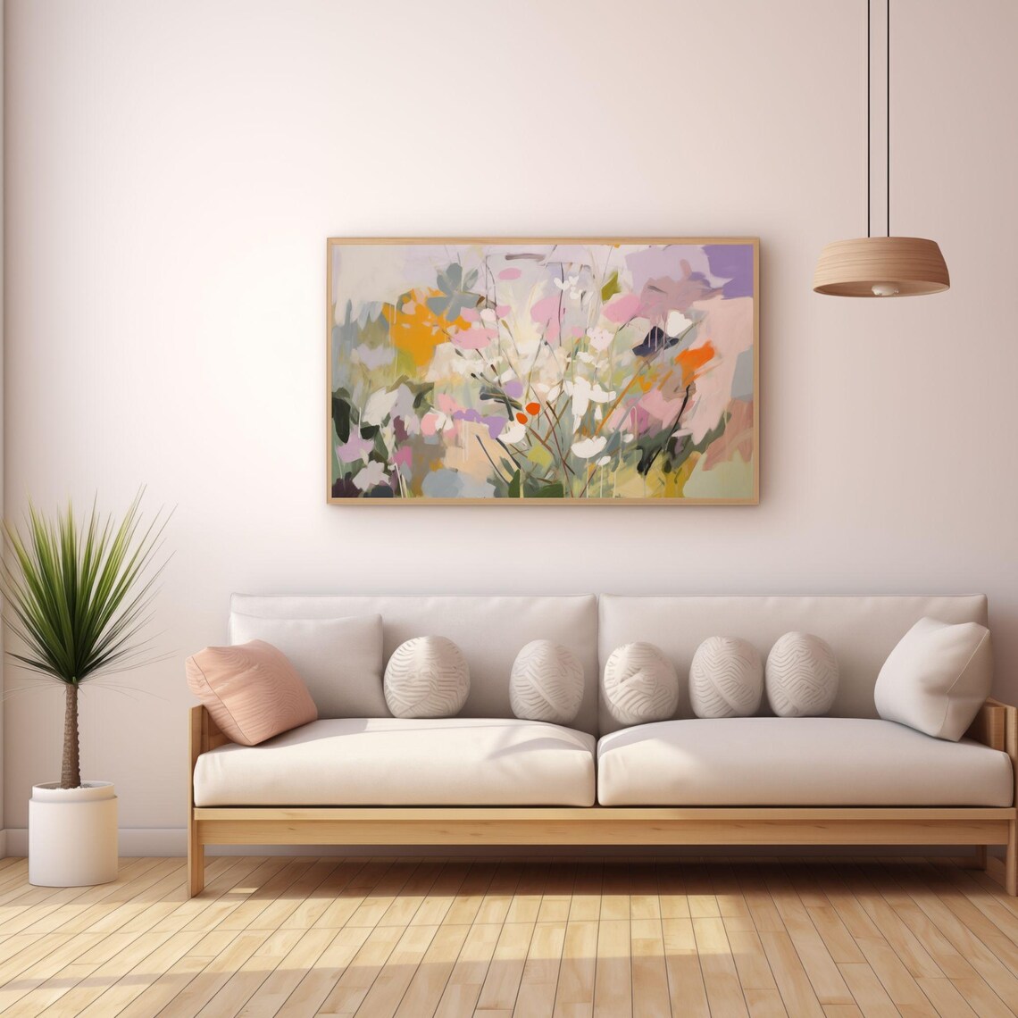 Colorful Abstract Wildflower Garden Painting Pastel Floral Poster - Image 3