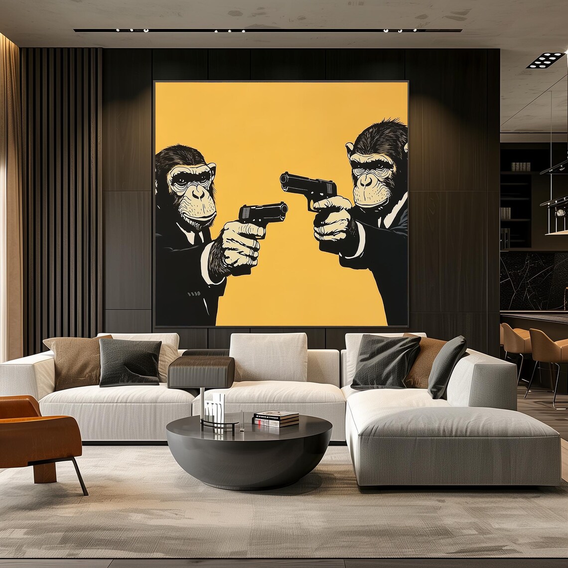 Humorous Monkey Gangsters Art Print - Image 3