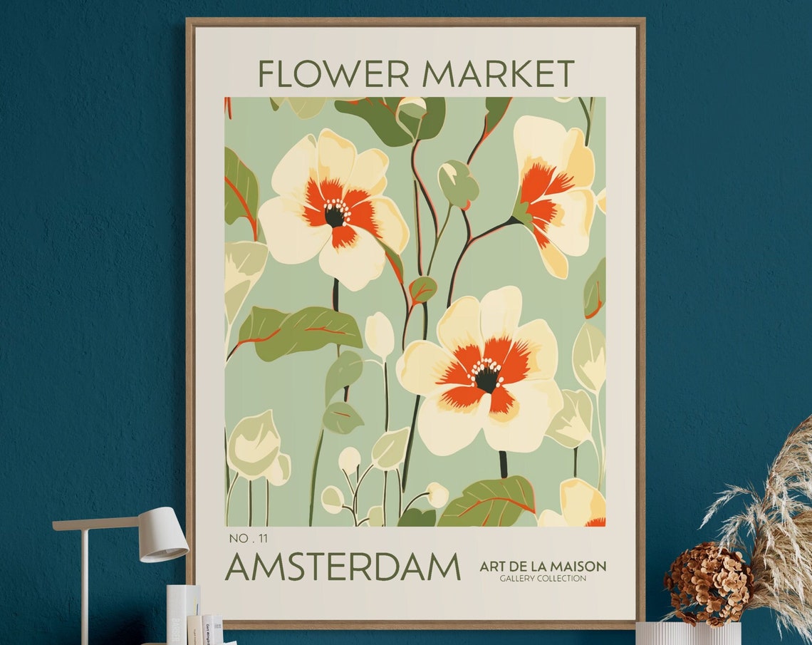 Flower Market - Retro Travel Poster - Image 5