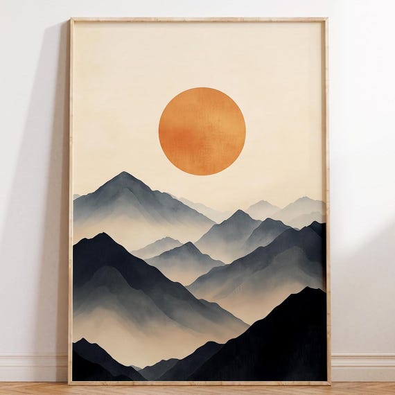 Abstract Japandi Wall Art Neutral Earth Tone Print Wabi Sabi Poster Minimalist Zen Decor Boho Artwork
