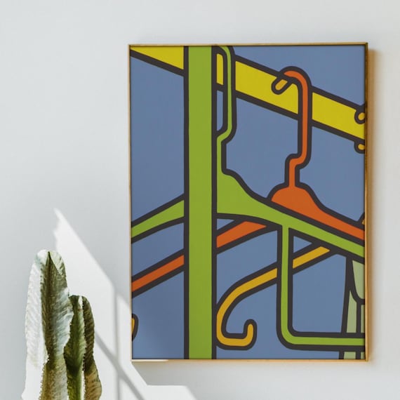 Pop Art Clothes Hangers Colorful Modern Fashion Closet Art Poster