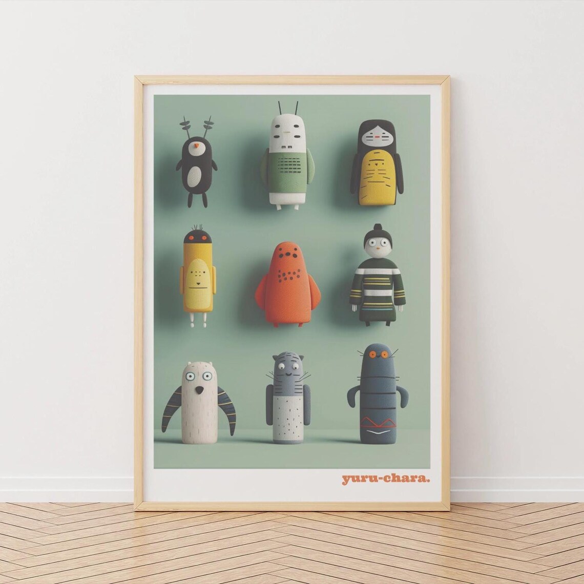 Cute Kawaii Yuru Chara Mascot Friends Collection Japanese Art Poster