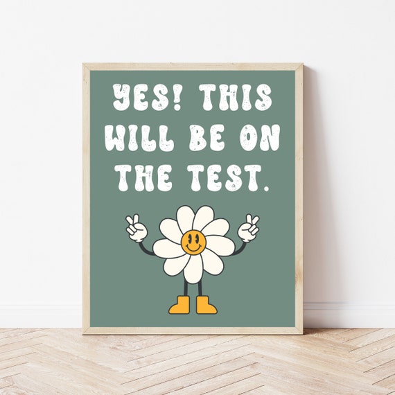 Retro Math Classroom Poster, Groovy Class Decor