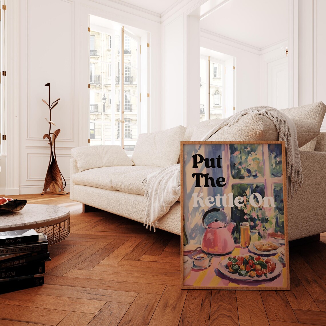 Put The Kettle On Print Kitchen Wall Art Tea Lover Poster Coffee Prints Retro Kitchen Decor Food Painting Trendy Cafe Prints Tea Kettle Art - Image 4