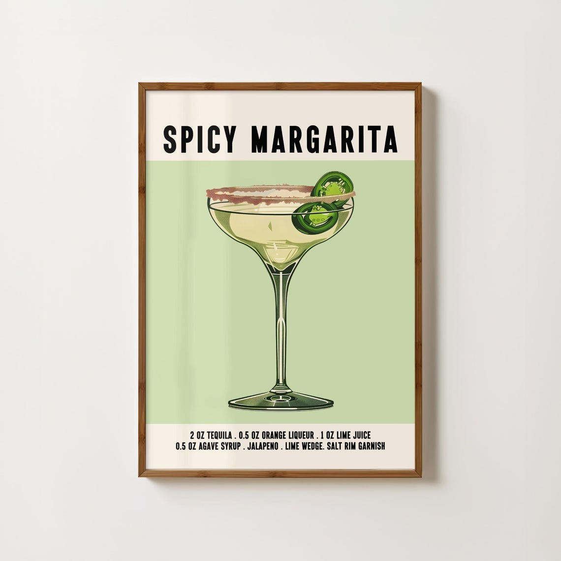 Spicy Margarita With Jalapeno And Salt Rim On Cream Recipe Poster