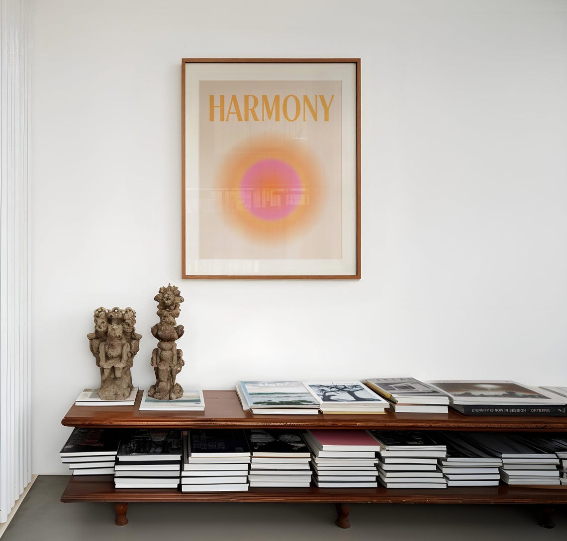 Harmony in Warm Orange Aura Typography Gradient Wellness Poster - Image 4