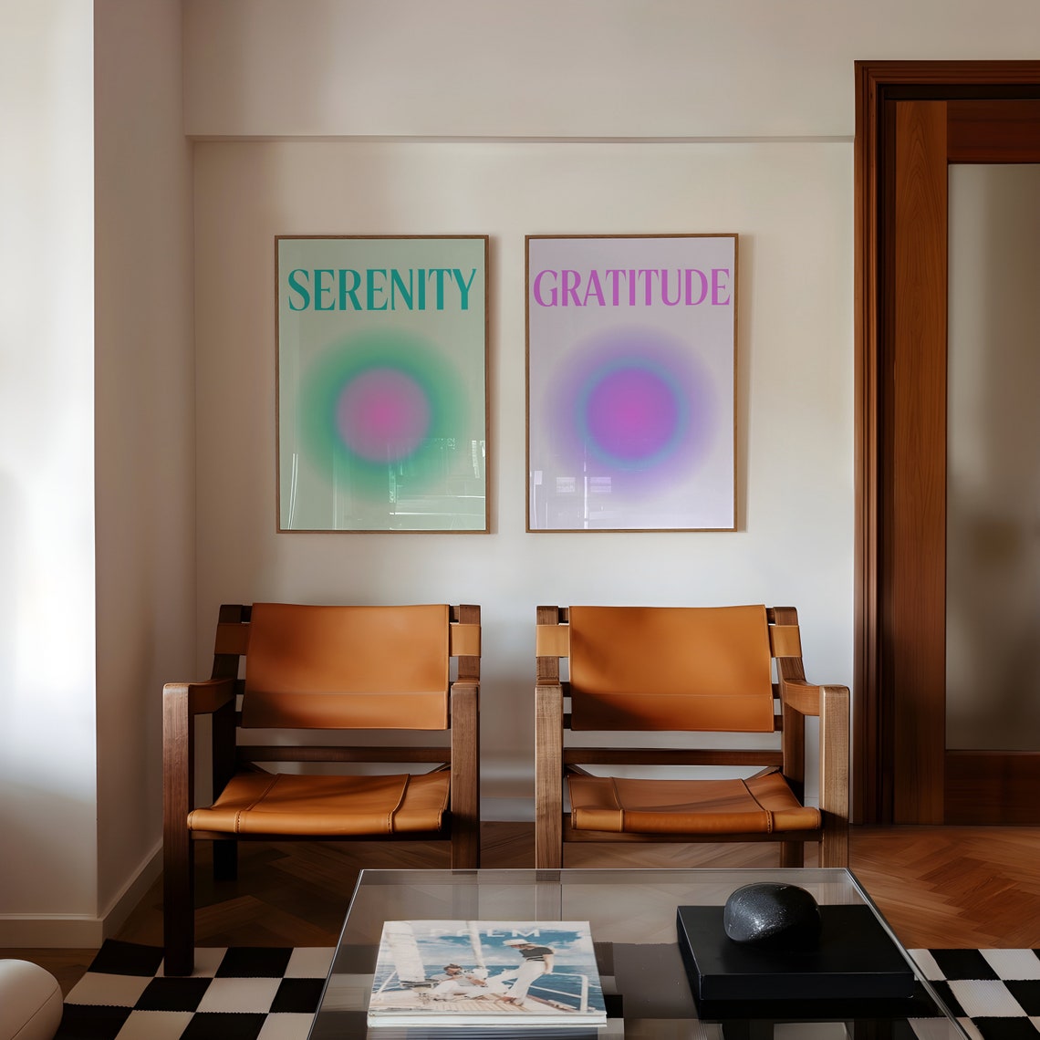 Serenity in Teal Aura Typography Gradient Meditation Calm Poster - Image 4
