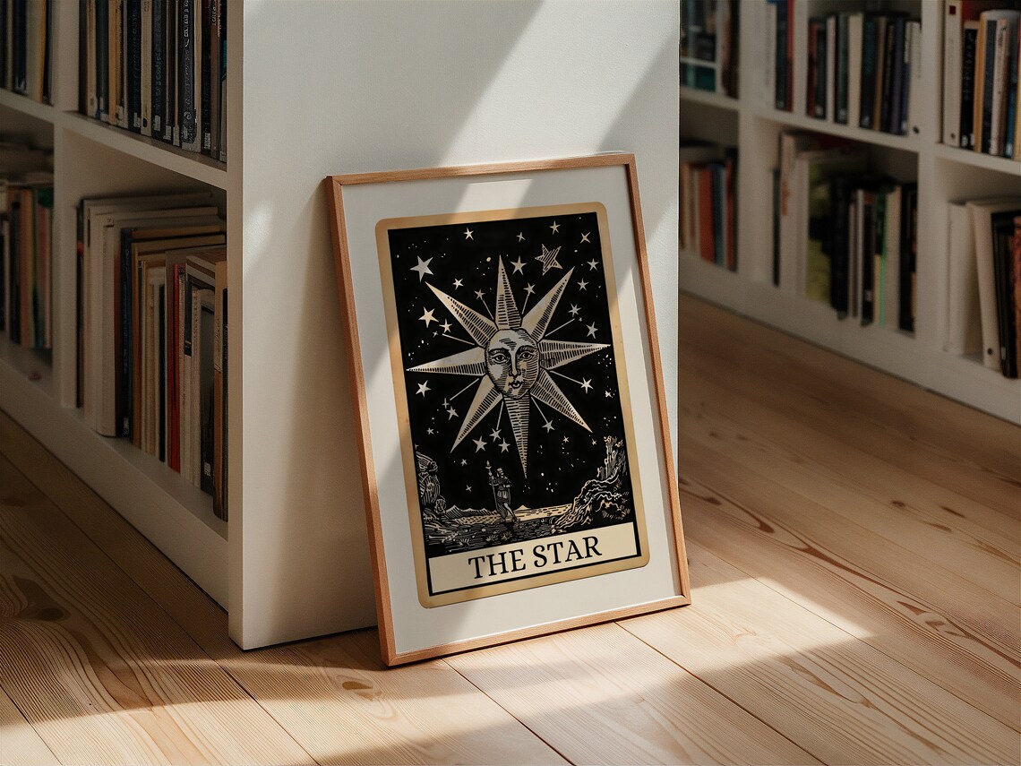 The Star Tarot Card, Mystical Boho Wall Art Print - Image 2