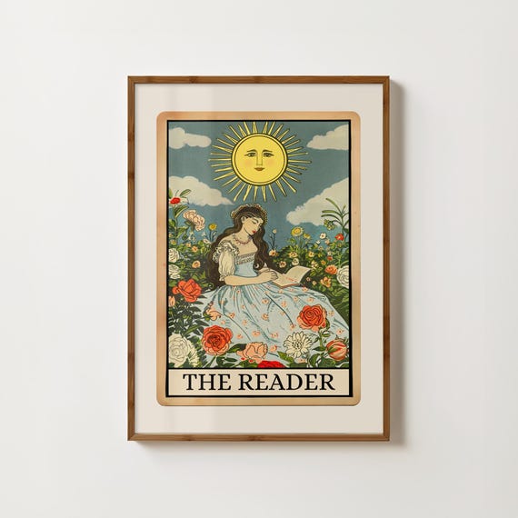 The Reader Tarot Card, Witchy Bookish Art Print