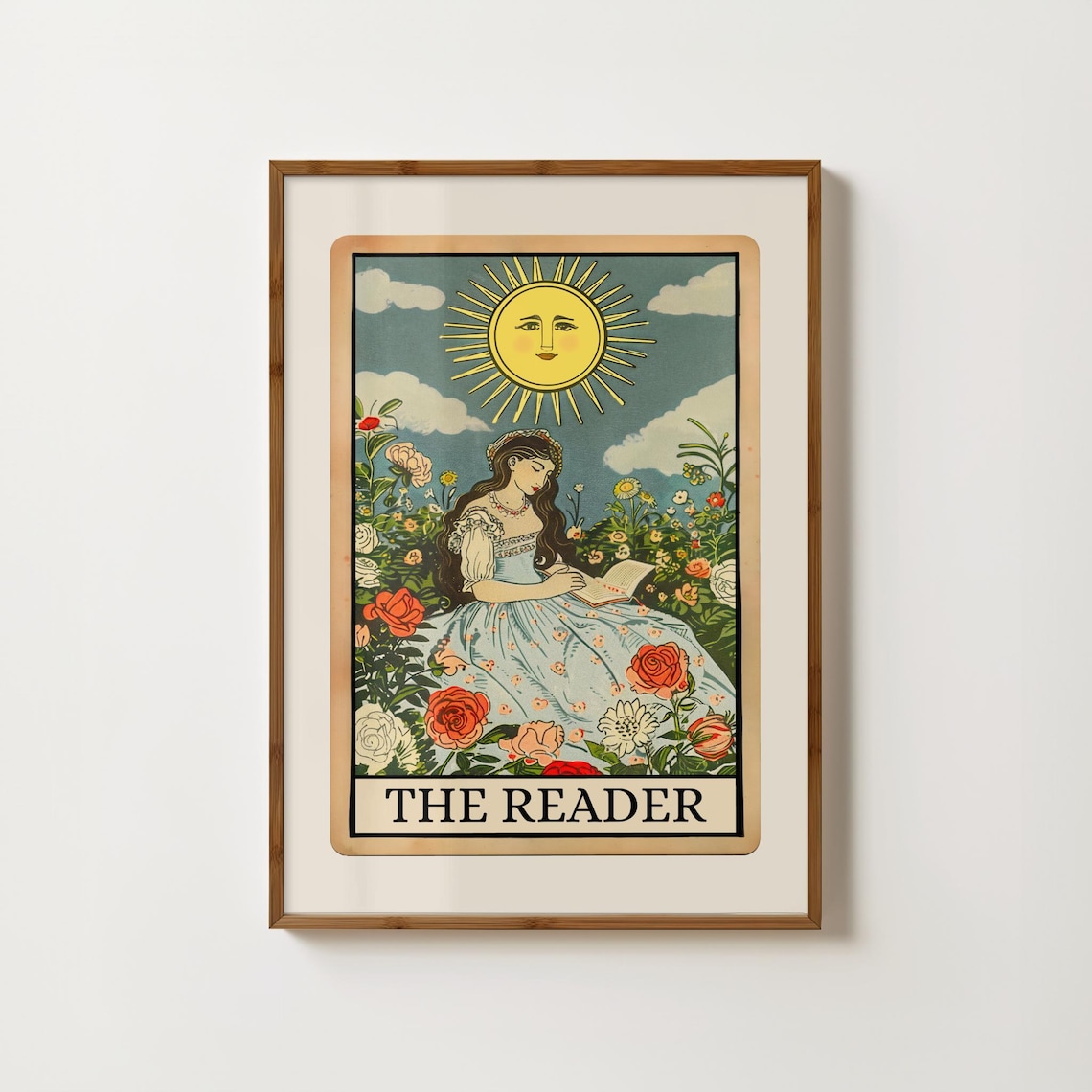 The Reader Tarot Card, Witchy Bookish Art Print