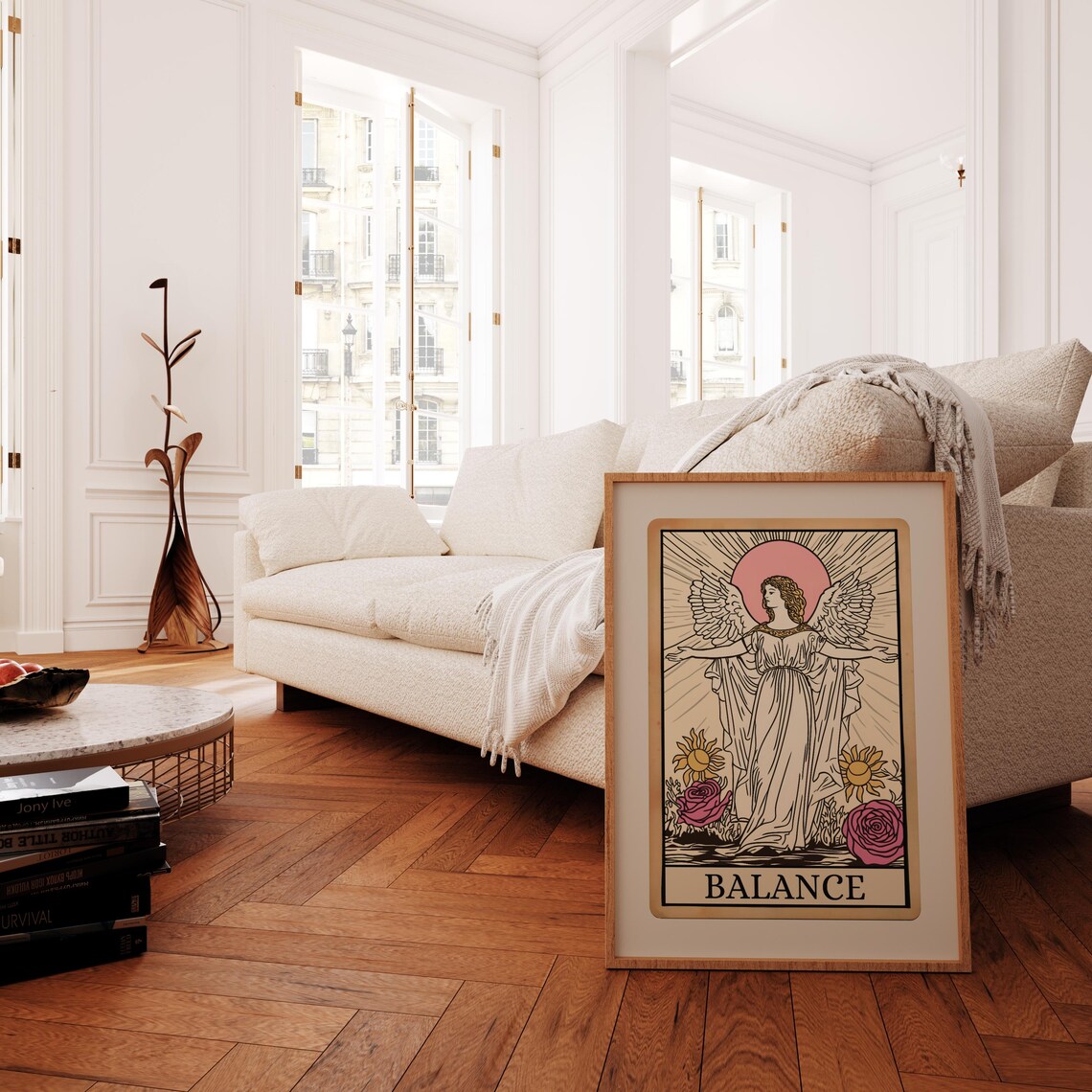 Balance Tarot Card Print Spiritual Art Balance Print Temperance Tarot Poster Balance Wall Art Tarot Painting Mystical Painting Witchy Decor - Image 2