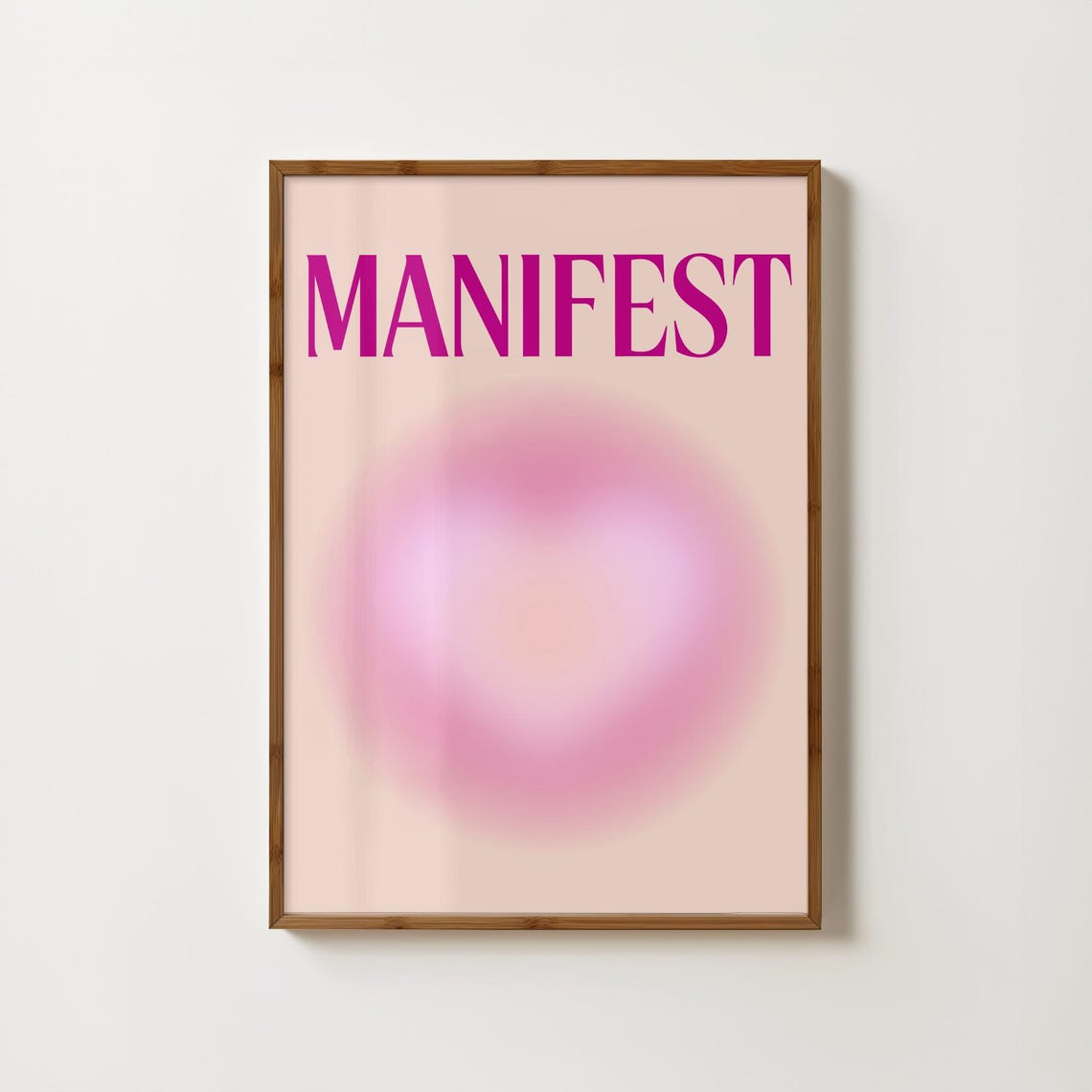 Manifest in Pink Aura Typography Gradient Manifestation Poster