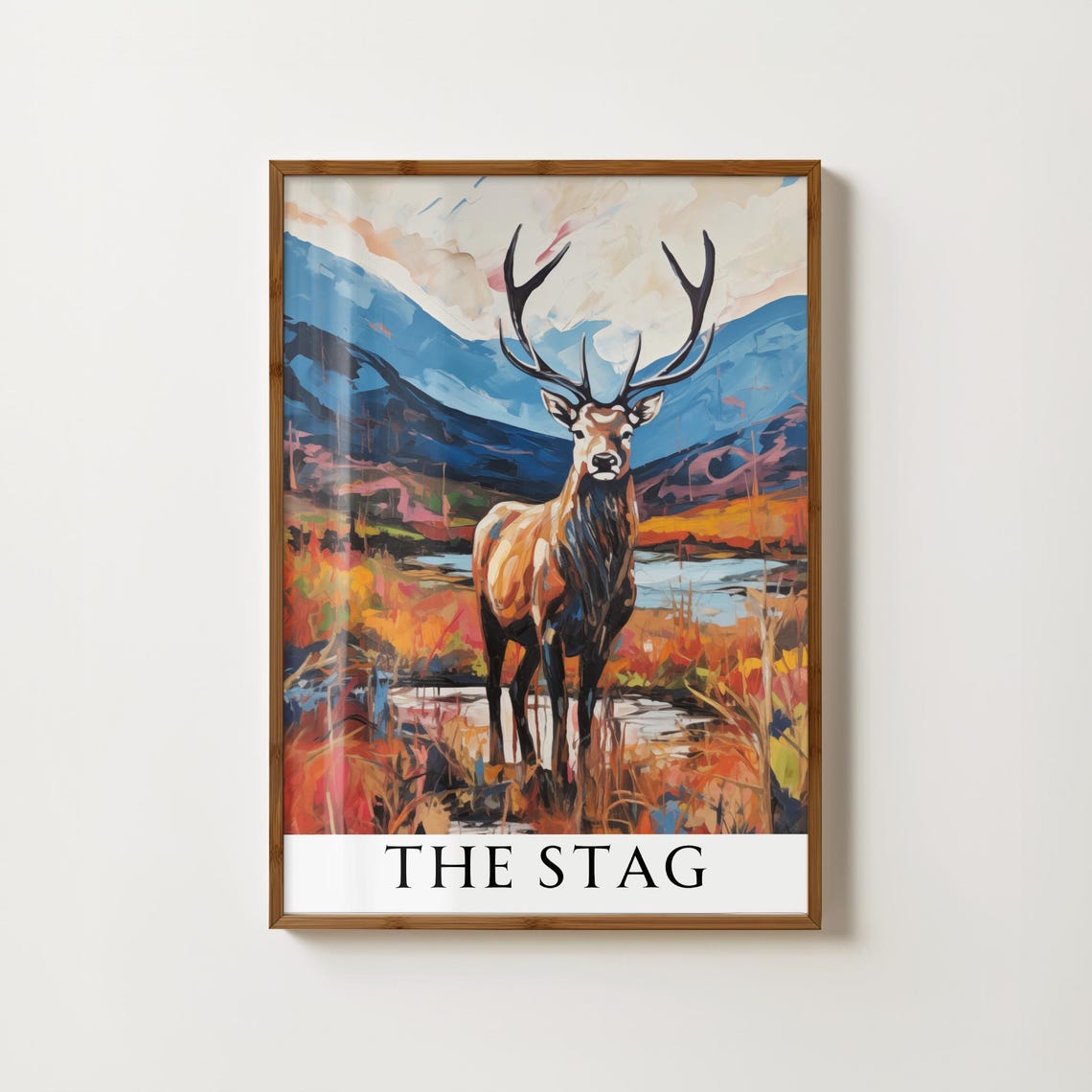 The Stag Red Deer With Antlers In Scottish Highlands Autumn Poster