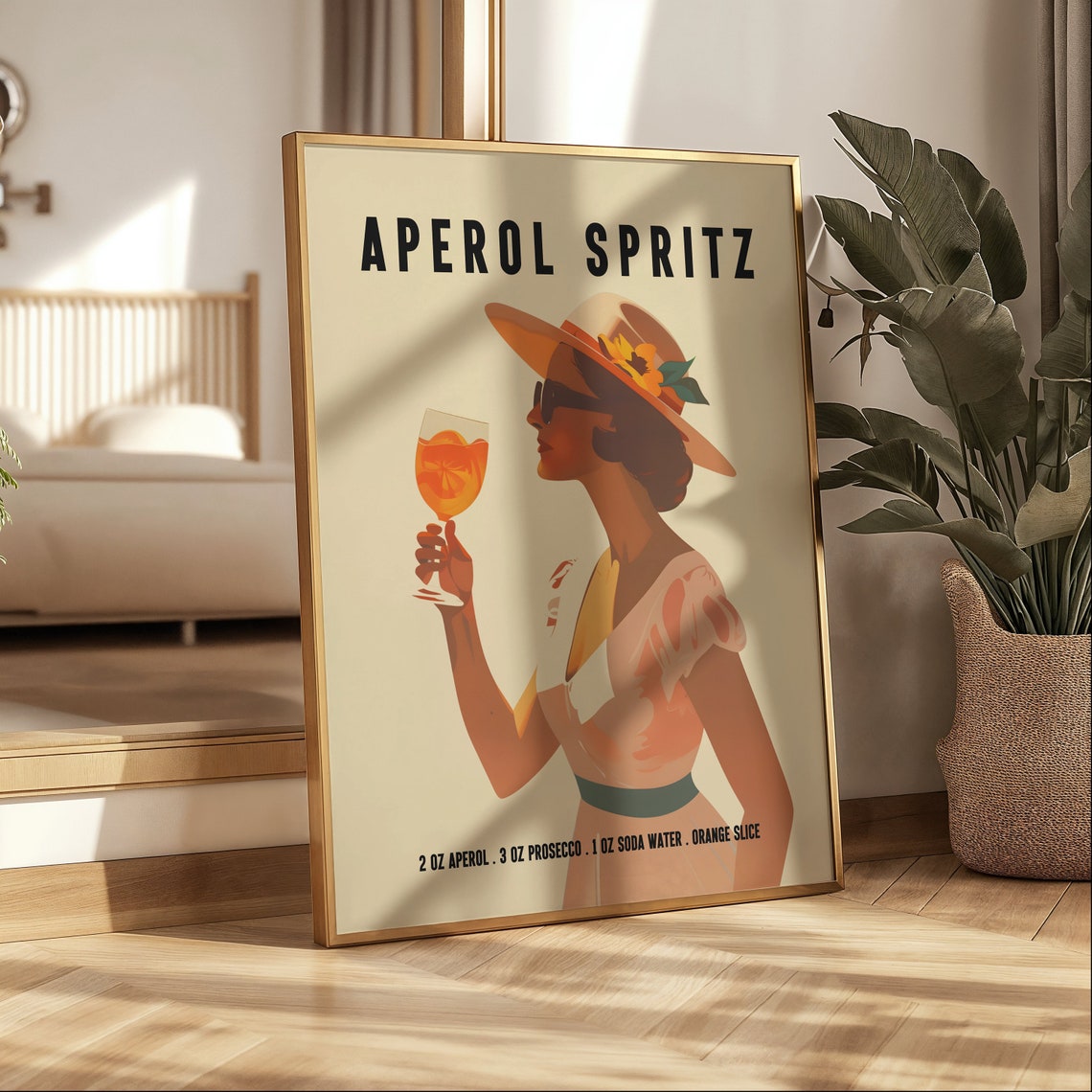 Aperol Spritz Retro Cocktail Recipe Italian Summer Bar Poster - Image 4