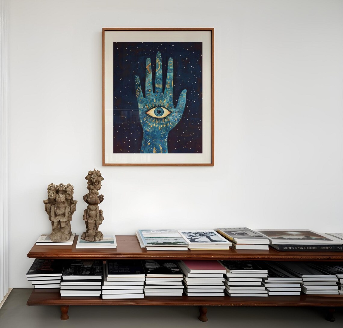 Starry Evil Eye Spiritual Art Print, Maximalist Nazar - Image 3