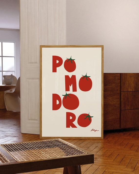 Tomato Art Print Vintage Kitchen Wall Midcentury Modern