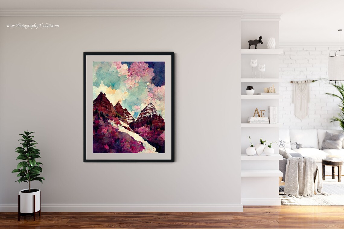 Maroon Bells Art Print, Colorado Mountain Landscape - Image 4