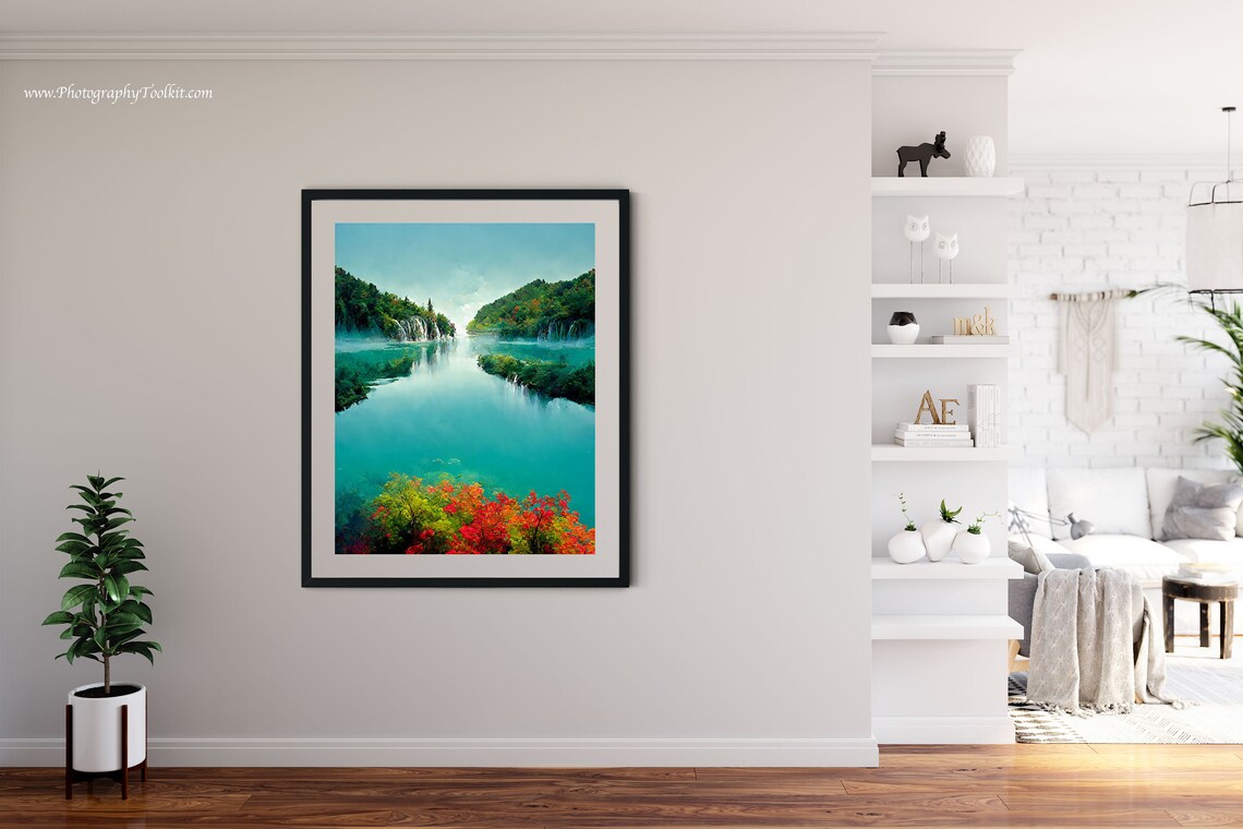 Croatia Plitvice Waterfalls Turquoise Lake Autumn Color Poster - Image 4