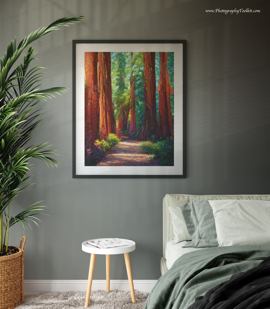 Redwood Tree Wall Art Redwood National Park Travel Poster Vintage Travel Print Poster Eureka California Redwood Forest Print State Park - Image 3