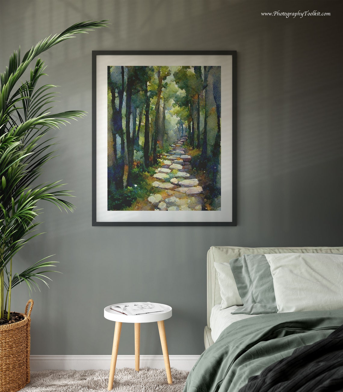 Forest Path Print Tree Wall Art Forest Print Adventure Art Print Forest Watercolor Forest Wall Art Sycamore Path Print Wilderness Art - Image 3