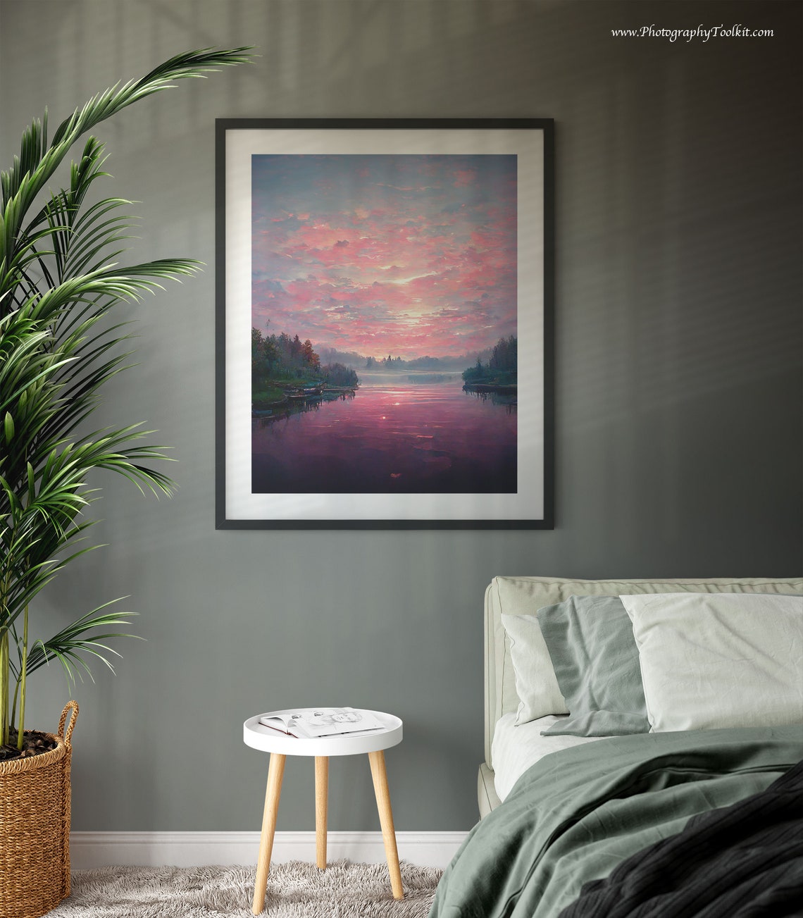 Shore Line Print Lake District Print Vintage Lake Print Nature Landscape National Park Print Travel Print Lake House Painting - Image 3