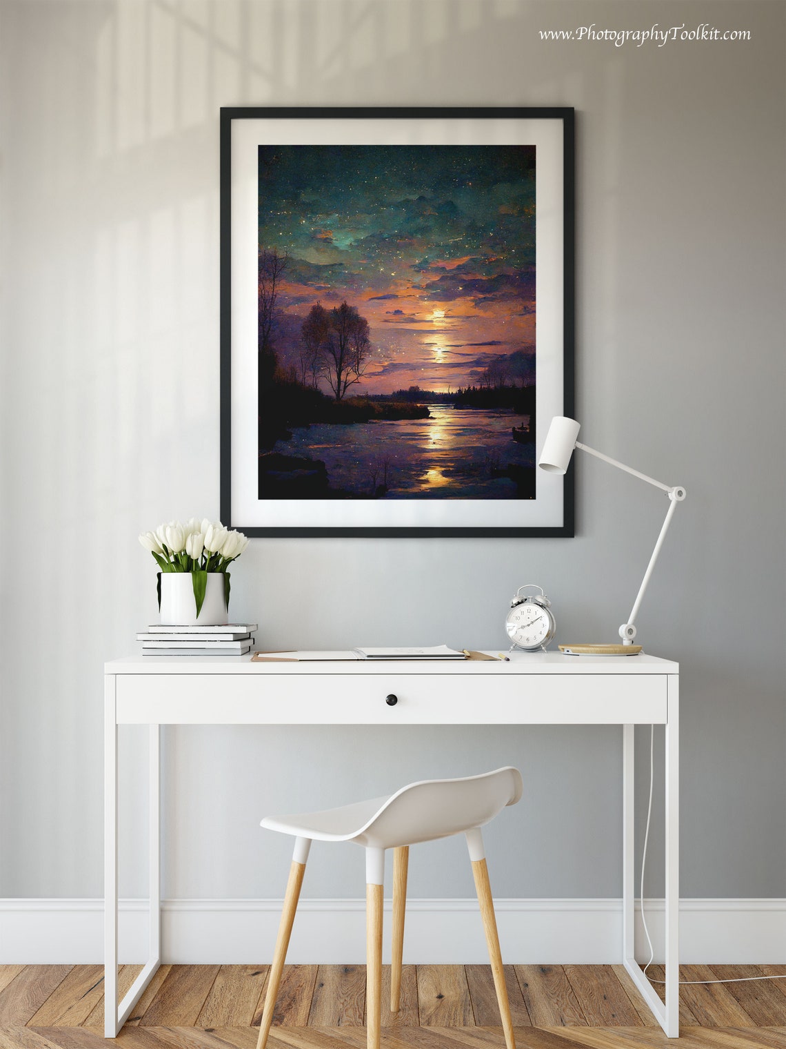 Night Sky Print Night Sky Wall Art Night Sky Wall Dcor Full Moon Magic Moon Wall Art Moon Phase Wall Art Moon Phases Print - Image 2