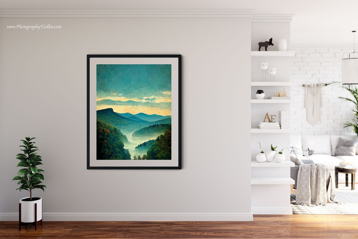 Blue Ridge Mountains Art Print, Mountain Landscape - Image 4