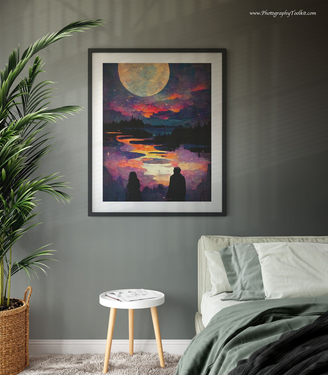 Night Sky Print, Full Moon Moon Phase Art - Image 3