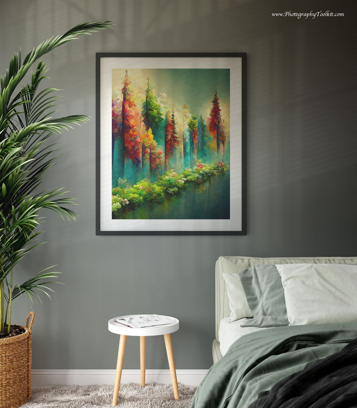 Vibrant Spring Landscape Forest Art Print - Image 3