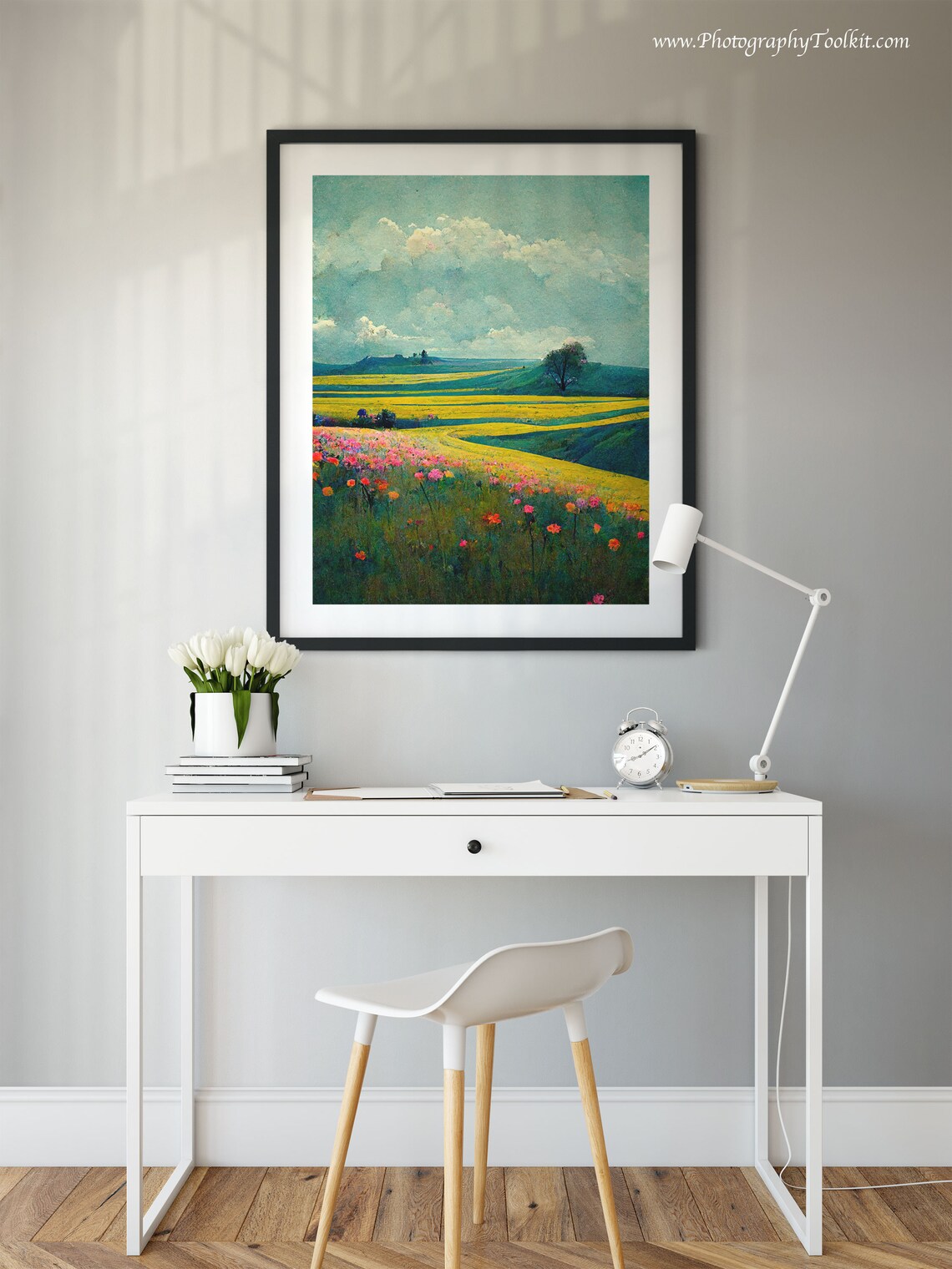 Vintage Spring Meadow Landscape Art Print - Image 2