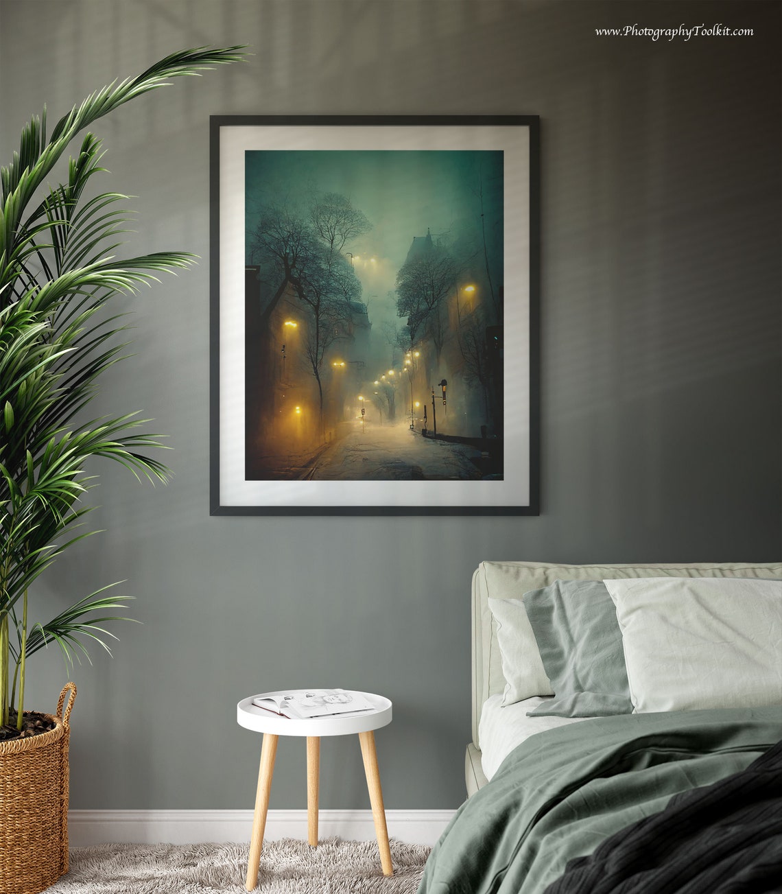 Painting Of A City Street At Night Wall Art Instant Art Print People Art Winter Painting - Image 3