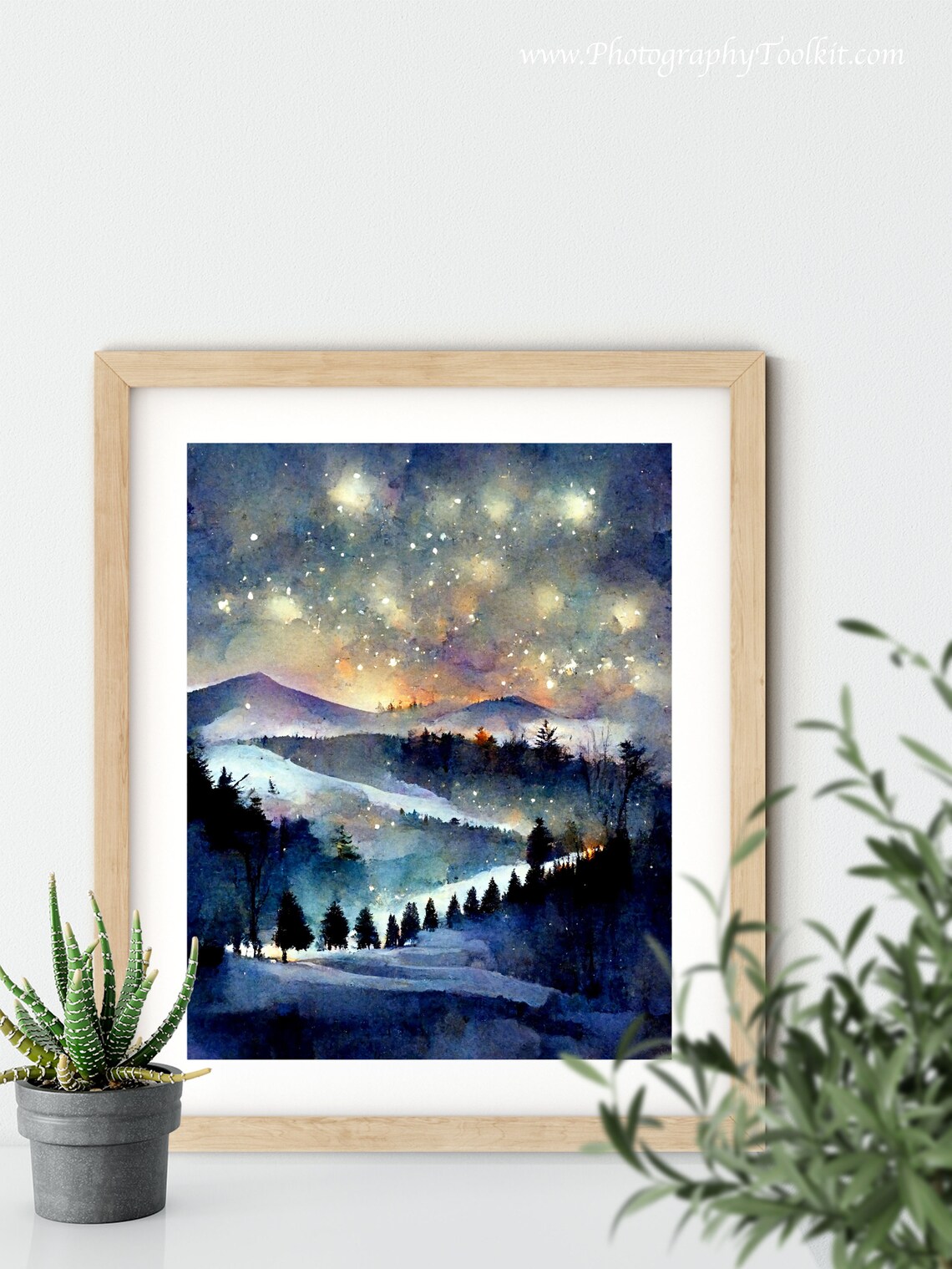 Winter Landscape Art Print, Snowy Trees and Pines - Image 5