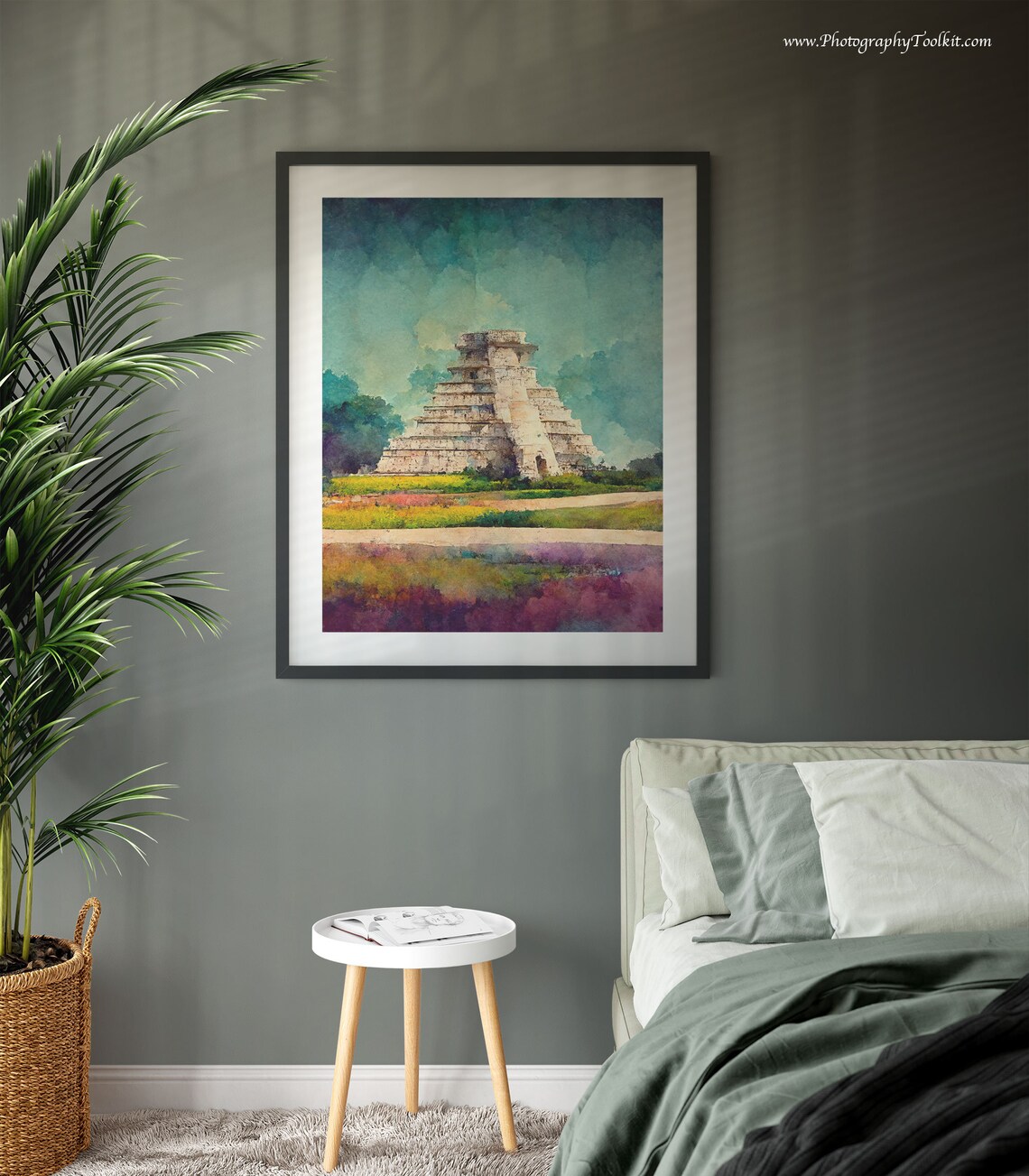 Chichen Itza Travel Print, Maya Pyramid Watercolor - Image 3