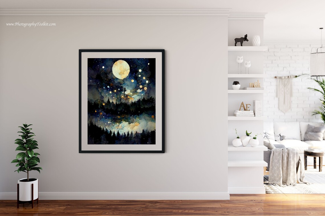 Starry Night Star Patterns Art Print, Moon Chart - Image 4