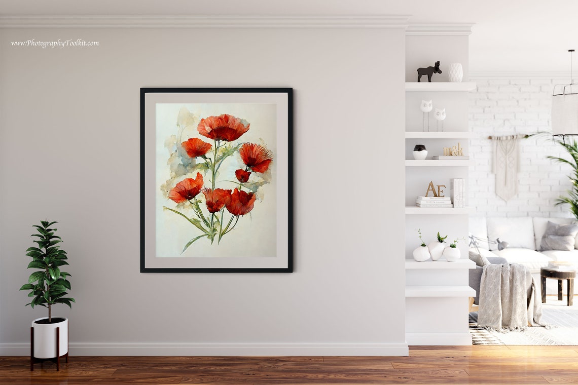Red Poppies Print Poppy Flowers Art Poppies Watercolor Abstract Poppy Poppy Wall Art Farmhouse Wall Decor Poppy Painting Red Flowers - Image 4