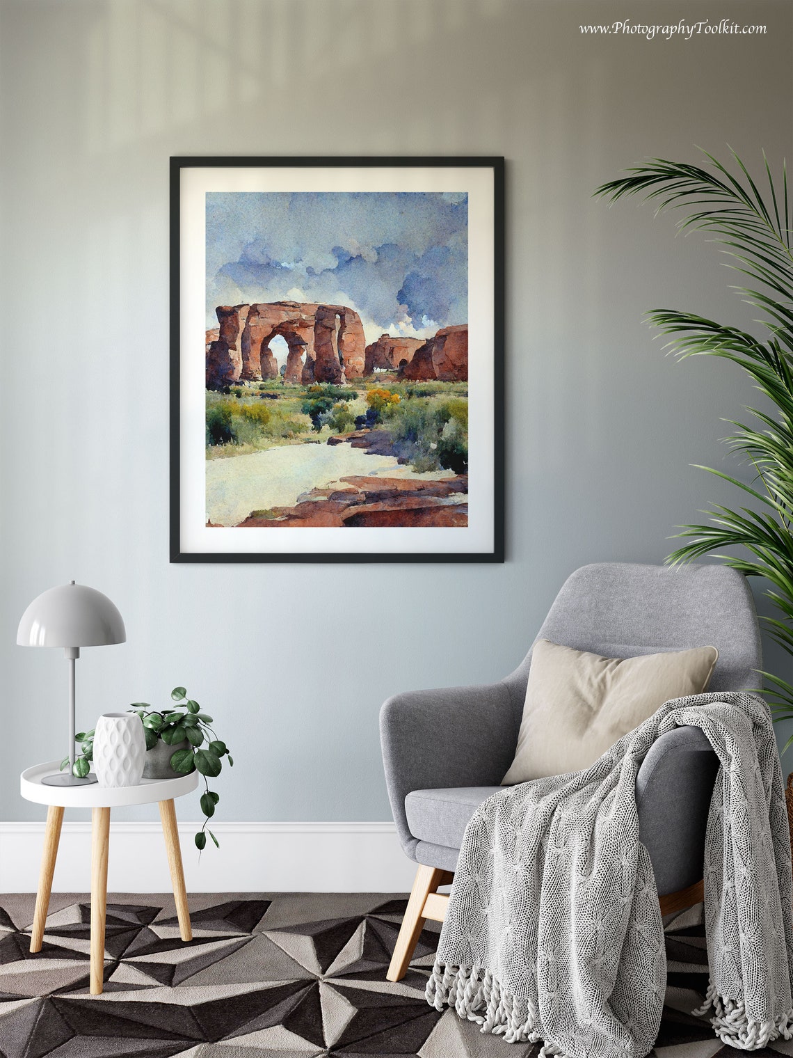 Red Rock Arch Desert Watercolor Natural Stone Formation Scenic Poster - Image 6