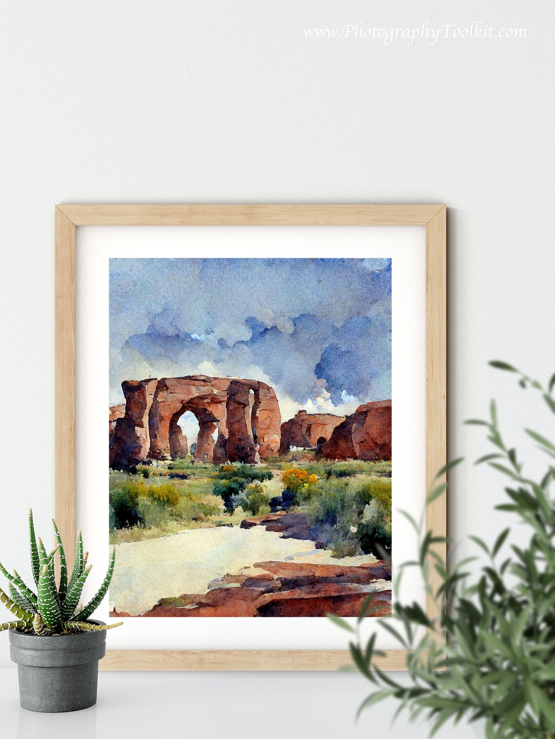 Red Rock Arch Desert Watercolor Natural Stone Formation Scenic Poster - Image 5