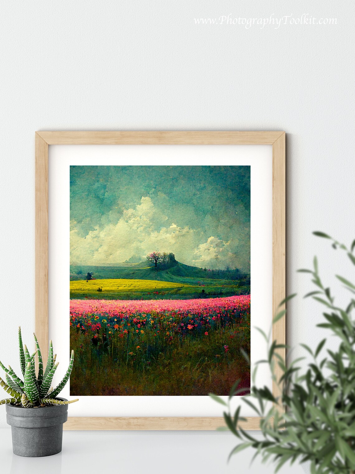 Spring Meadow Painting Vintage Landscape Art Print - Image 5