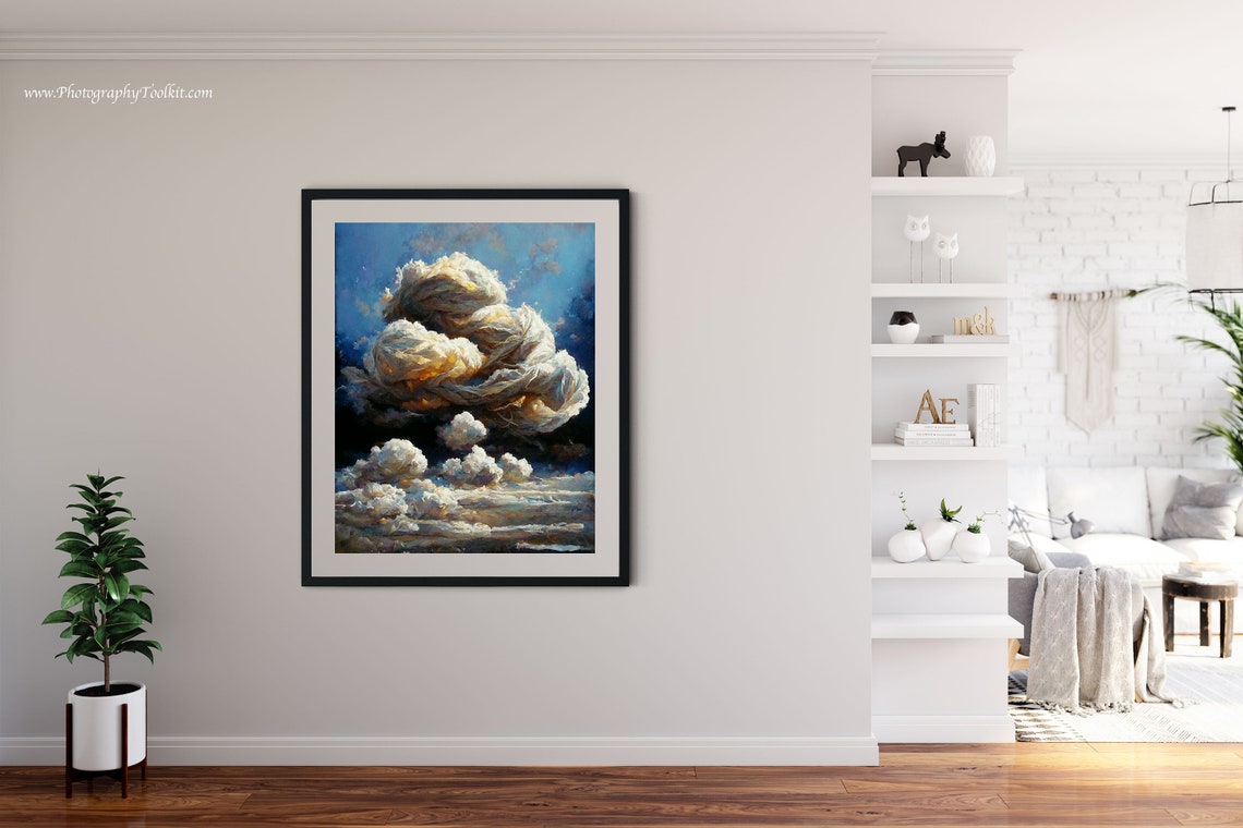 Dramatic Golden Cloud Painting Blue Sky Impressionist Sky Poster - Image 4