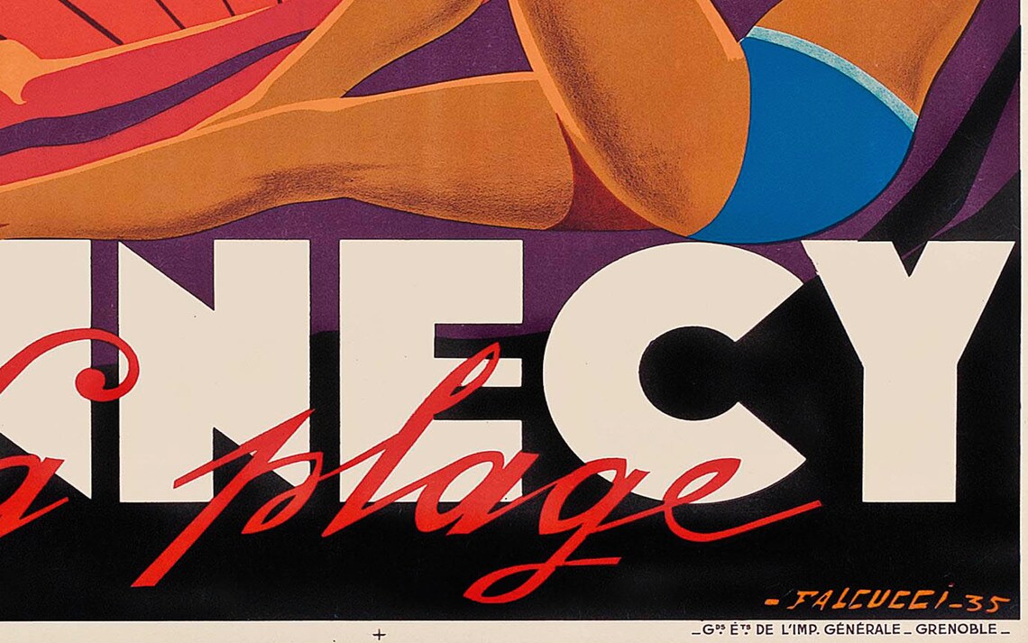 Annecy French Alps Vintage Travel Poster, South of France - Image 3