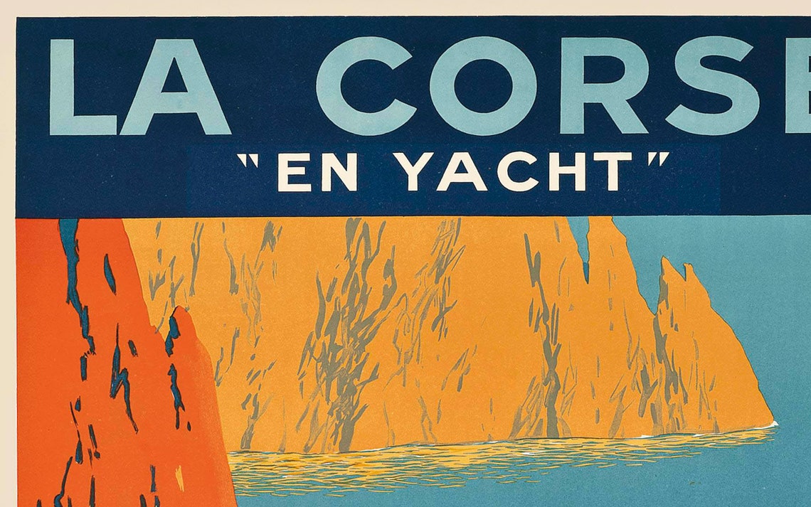 French Riviera Poster Vintage Travel Poster Cruise Line South Of France Yacht Old French Poster Cte Dazur Art - Image 3
