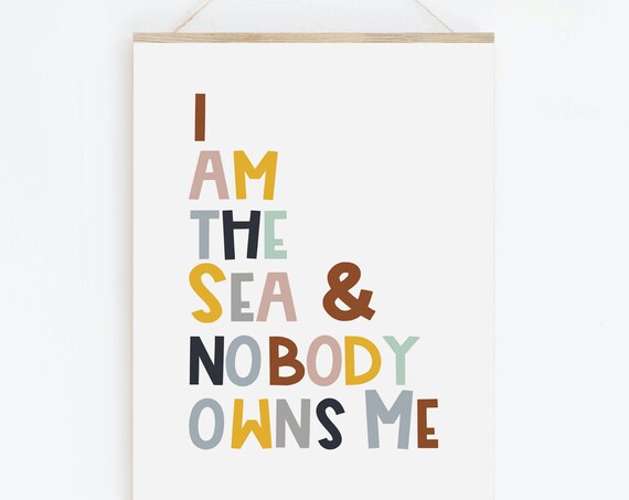 Boys Nursery Quote I Am The Sea Print Bedroom Prints Inspirational Quotes Above Crib Room Home Decor